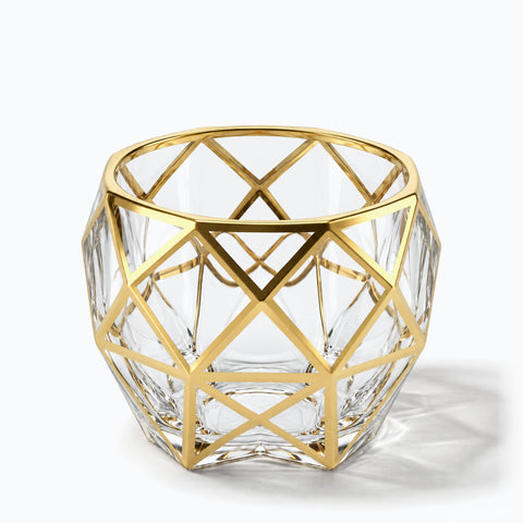 Verre Bordure Dorée · Fibule, avec son ombre portée, sur fond blanc