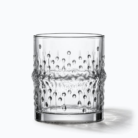 Verre à Eau Bullé, avec son ombre portée, sur fond blanc