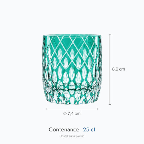 Dimensions : Verre Carrelé Edo (hauteur 8,6 cm, contenance 25 cl)