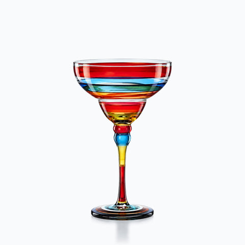 Verre cocktail coloré, Verre Cocktail Couleur, sur fond blanc