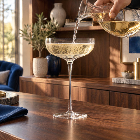 Verre à Champagne Coupe, en service