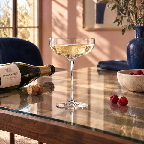 Verre à Champagne Coupe, mise en situation à table