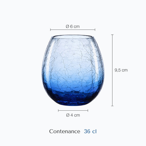 Dimensions : Verre Déco (hauteur 9,5 cm, diamètre 6 cm, contenance 36 cl)