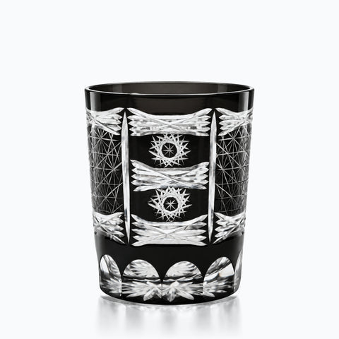 Verre Edo Kiriko · Amatsumara, couleur amatsumara onyx, sur fond blanc