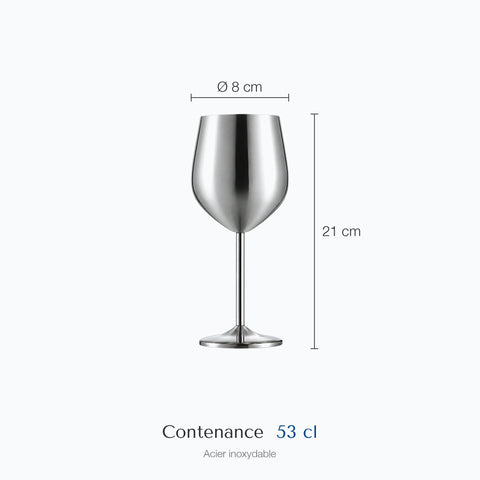 Dimensions : Verre Cocktail Métal (hauteur 21 cm, diamètre 8 cm, contenance 53 cl)
