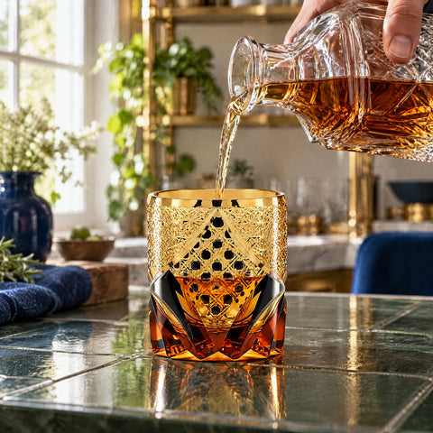 Verre à Whisky Edo Kiriko, en service