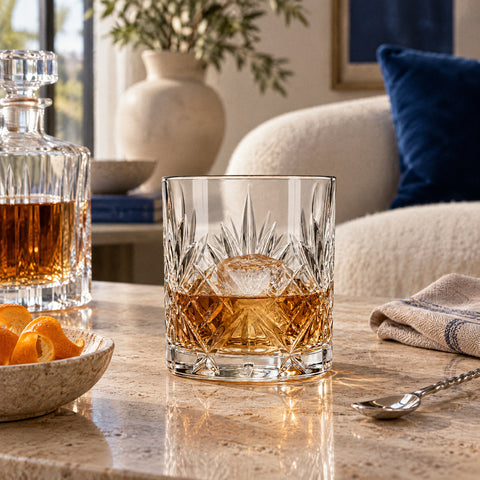Verre Old Fashioned, mise en situation à table