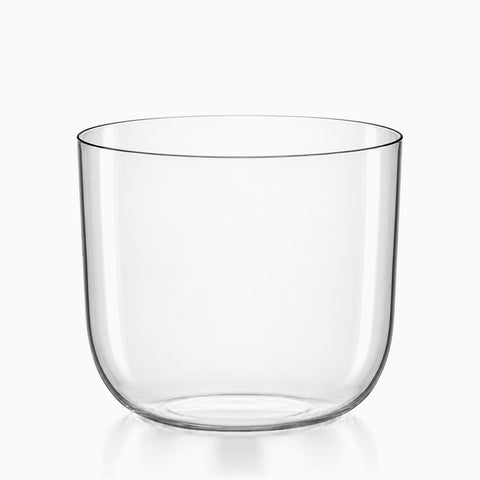 Verre old fashioned style japonais en cristal transparent, fond arrondi et paroi lisse