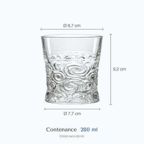Dimensions : Verre Tempête (hauteur 9,2 cm, diamètre 8,7 cm, contenance 280 ml)