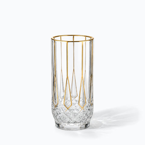 Verre Transparent et Doré · Nimbus, avec son ombre portée, sur fond blanc