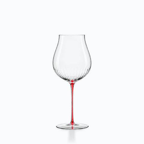 Verre Tulipe Cristal Vibrato rouge