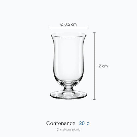 Dimensions : Verre Tulipe Rhum (hauteur 12 cm, diamètre 6,5 cm, contenance 20 cl)