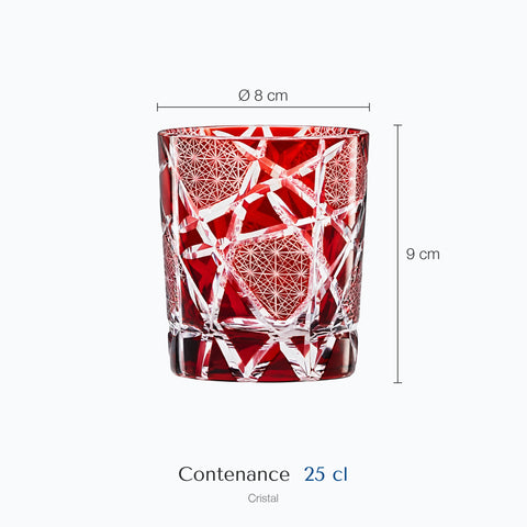 Dimensions : Verre Whisky Japon (hauteur 9 cm, diamètre 8 cm, contenance 25 cl)