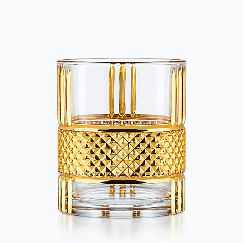 Verre Whisky Or, sur fond blanc