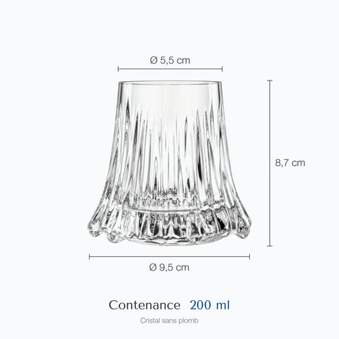 Dimensions : Verre à Whisky Pierre · Fuzan (hauteur 8,7 cm, diamètre 5,5 cm, contenance 200 ml)