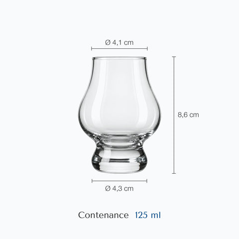 Dimensions : Verres à Whisky Fond Lourd · Torba (hauteur 8,6 cm, diamètre 4,1 cm, contenance 125 ml)