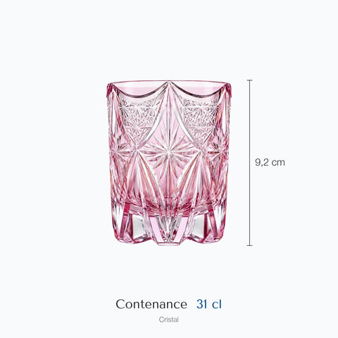 Dimensions : Verre à Whisky Motifs à Losanges (hauteur 9,2 cm, contenance 31 cl)