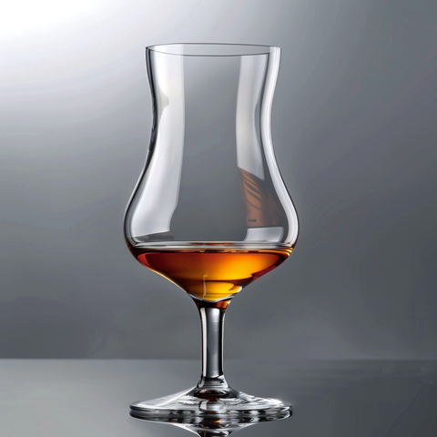 verres de rhum en forme de tulipe sur fond gris professionnel