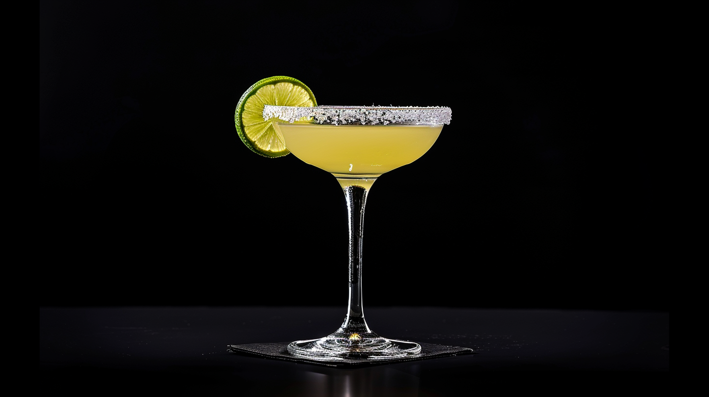 un verre à cocktail rempli dans un fond blanc professionel 