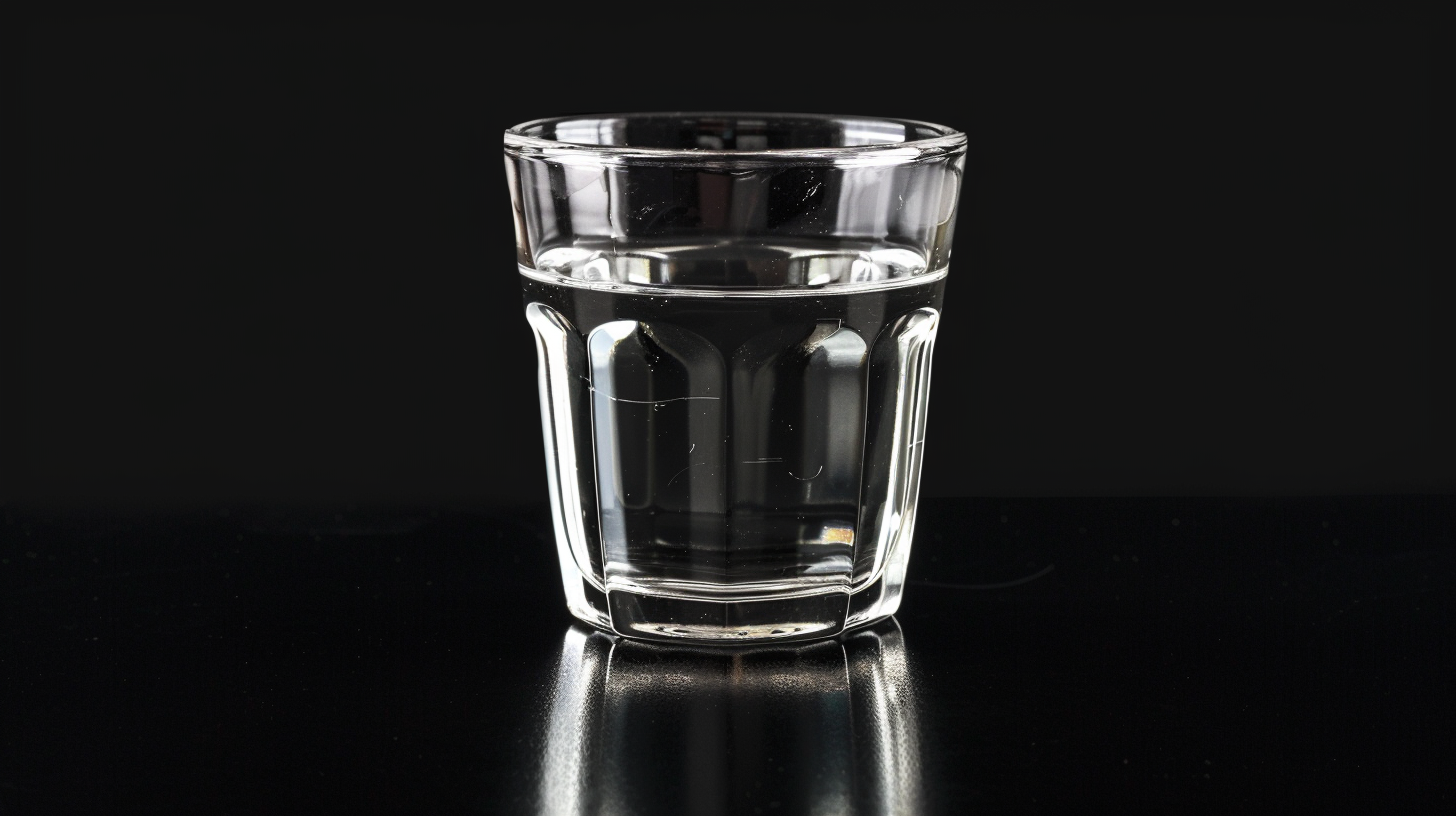 verre à eau fond blanc