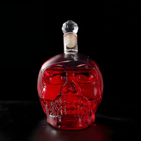 Bouteille ou Carafe Transparente Design Tête de Mort