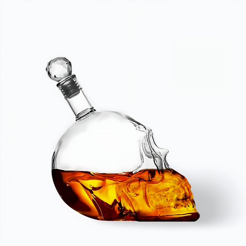 Bouteille ou Carafe Transparente Design Tête de Mort
