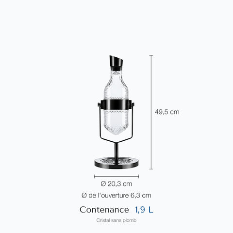 Dimensions : Carafe à Décanter avec Aérateur Oxyvigne (hauteur 49,5 cm, contenance 1,9 L)