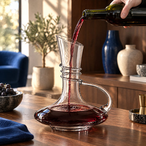 Carafe à Décanter avec Anse Divino, en service