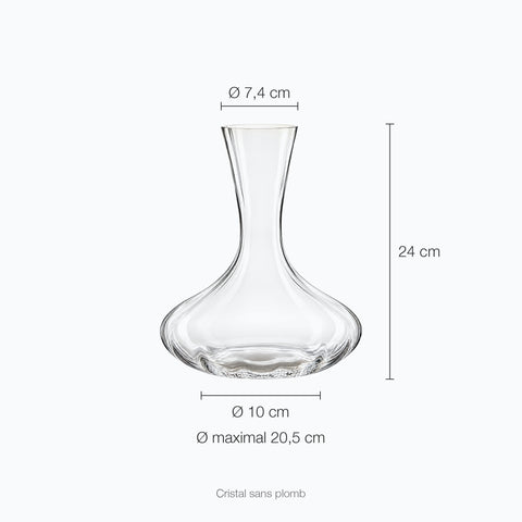 Dimensions : Carafe à Décanter Verre Vinéclat (hauteur 24 cm, diamètre 20,5 cm)