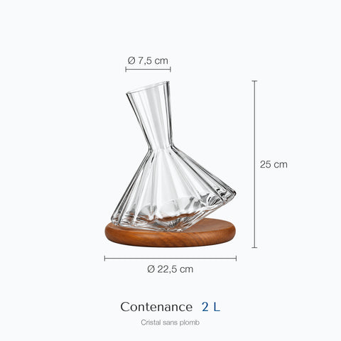 Dimensions : Carafe à Décanter Vintage Menuet (hauteur 25 cm, diamètre 22,5 cm, contenance 2 L)