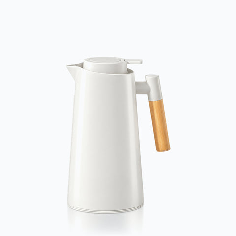 Carafe à Eau Blanche Design Flocon, sur fond blanc