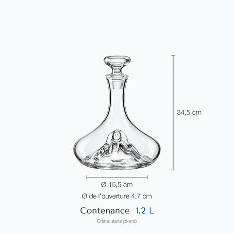 Dimensions : Carafe à Vin avec Bouchon Boléro (hauteur 34,5 cm, contenance 1,2 L)