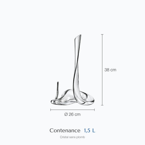 Dimensions : Carafe à Vin Design Sarabande (hauteur 38 cm, contenance 1,5 L)