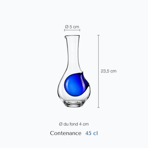 Dimensions : Carafe à Vin Rafraichissante Calanque (hauteur 23,5 cm, diamètre 5 cm, contenance 45 cl)