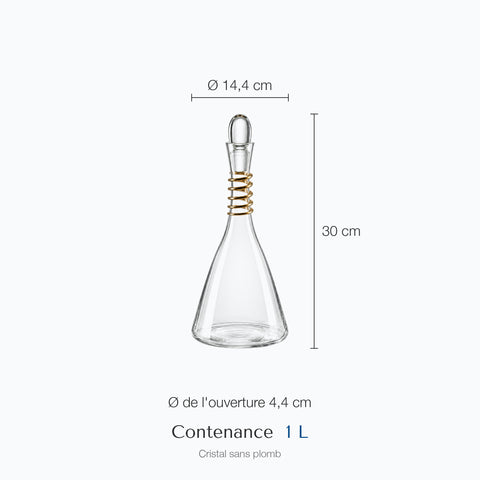 Dimensions : Carafe à Vin Romaine · Cithare (hauteur 30 cm, diamètre 14,4 cm, contenance 1 L)