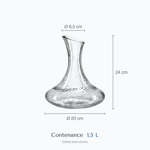 Dimensions : Carafe à Vin Vintage Cantico (hauteur 24 cm, diamètre 20 cm, contenance 1,5 L)