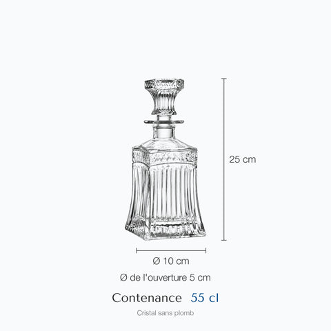 Dimensions : Carafe à Whisky Ancienne Agate (hauteur 25 cm, contenance 55 cl)