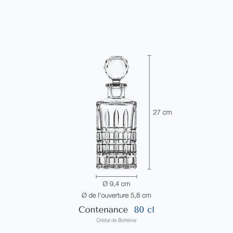 Dimensions : Carafe à whisky Moldavite (hauteur 27 cm, contenance 80 cl)