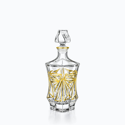 Carafe à Whisky Cristal Dorée Véga, sur fond blanc