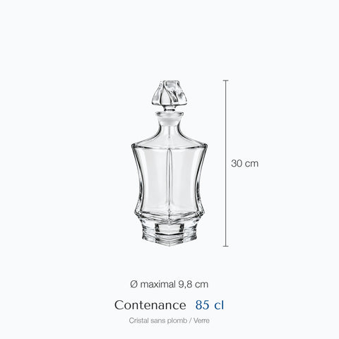 Dimensions : Carafe à Whisky Cumulus (hauteur 30 cm, diamètre 9,8 cm, contenance 85 cl)