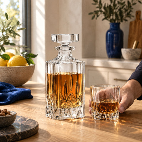 Carafe à Whisky Cristal Vintage Mirage, en service