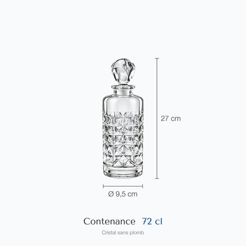 Dimensions : Carafe à Whisky Citrine (hauteur 27 cm, contenance 72 cl)
