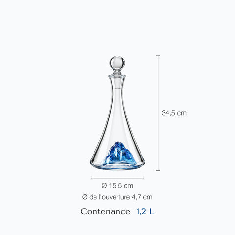 Dimensions : Carafe Bleue Méridia (hauteur 34,5 cm, contenance 1,2 L)