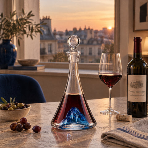 Carafe Bleue Méridia, mise en situation à table