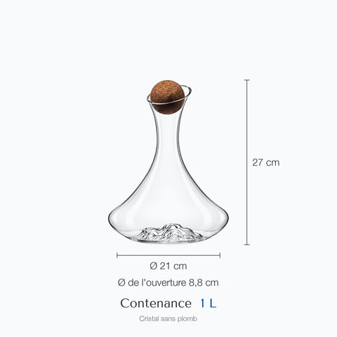 Dimensions : Carafe à Vin Bordeaux La Bordelaise (hauteur 27 cm, contenance 1 L)