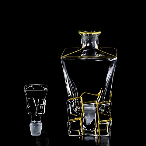 Carafe Cristal à Bord Doré 