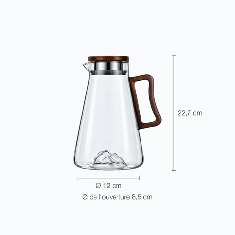 Dimensions : Carafe D'Eau en Verre Design Marquise (hauteur 22,7 cm)