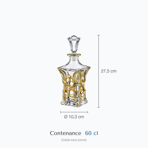 Dimensions : Carafe Dorée Bosselée Lustra (hauteur 27,5 cm, contenance 60 cl)