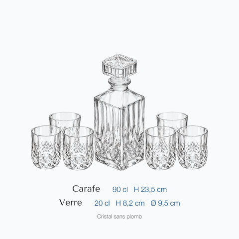 Dimensions : Carafe et Verres Whisky Ambrosio