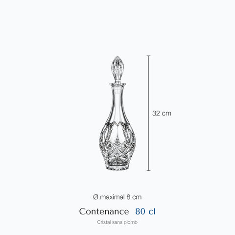 Dimensions : Carafe Italienne Florina (hauteur 32 cm, diamètre 8 cm, contenance 80 cl)